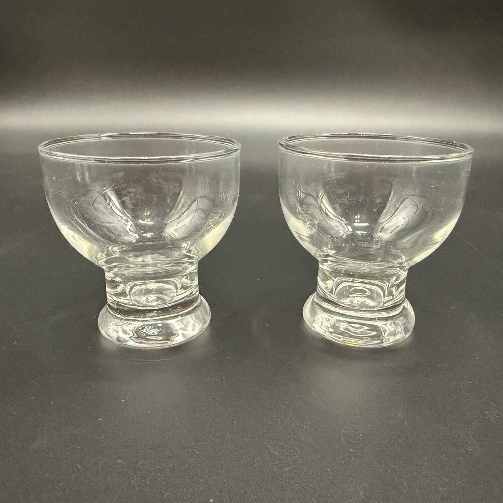 vintage pair Homestead Tumbler Glasses Federal Glass 4oz clear cups MCM cocktail